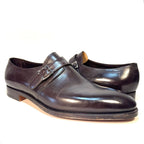 JOHN LOBB Mens Kenton Calf Leather Buckle Shoes Dark Brown 10.5 (MSRP $1,900)
