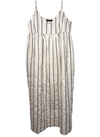 JENNI KAYNE Womens Cove Linen Navy Stripe Dress Beige (MSRP $495)