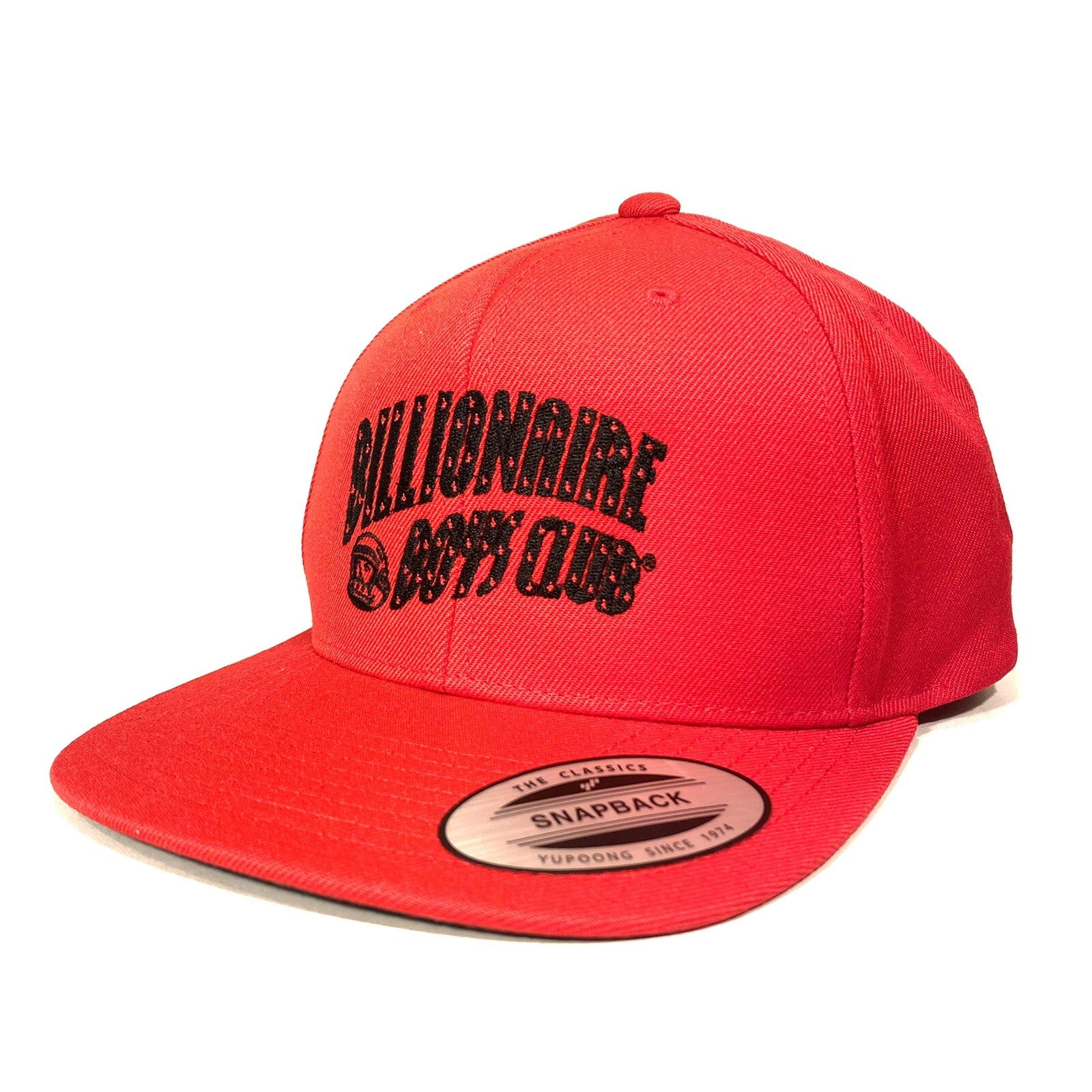BILLIONAIRE BOYS CLUB Arch Logo Embroidered Snapback Hat Red