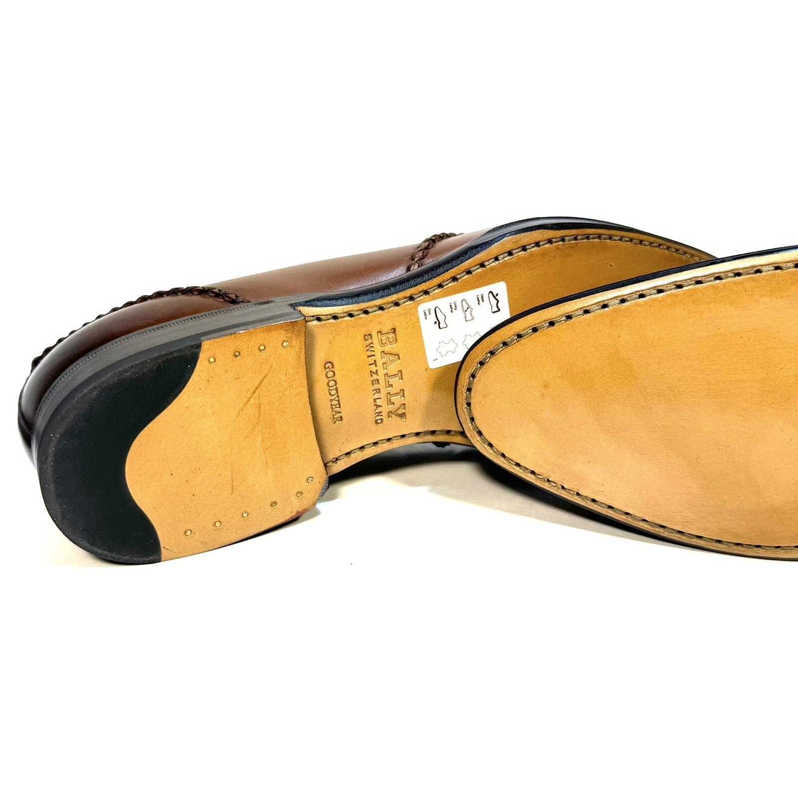 BALLY Scribe Scaron Goodyear Leather Lace Up Dress Loafers Brown (MSRP $1,250)