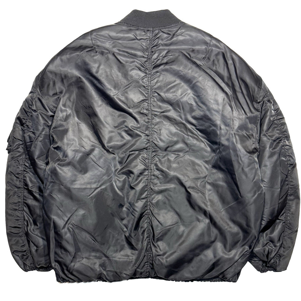 DIESEL Mens Reversible Nylon Zip Bomber Jacket Coat Black (MSRP $495)