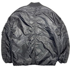 DIESEL Mens Reversible Nylon Zip Bomber Jacket Coat Black (MSRP $495)