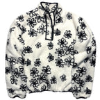 PARKE Womens Fleece Floral Pullover Jacket Ivory White (MSRP $165)