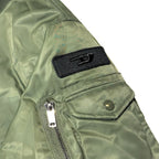 DIESEL Mens Reversible Nylon Zip Bomber Jacket Coat Dark Green (MSRP $495)
