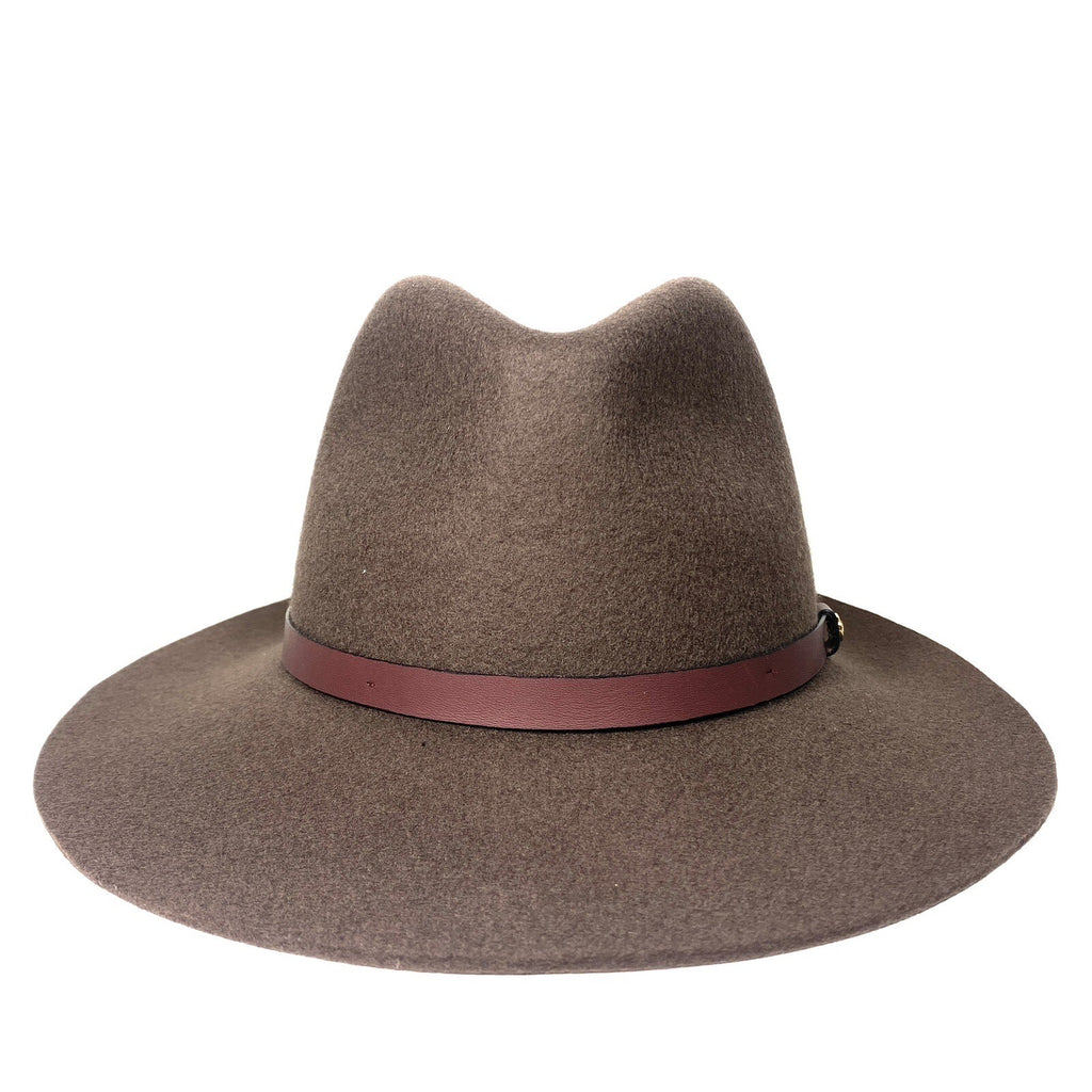 RAG & BONE Womens Wool Felt Floppy Brim Fedora Hat Pecan Brown (MSRP $250)