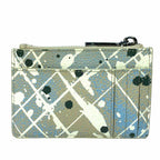 MARC JACOBS J Logo Snapshot Leather Zip Wallet Splatter Paint Grey (MSRP $125)