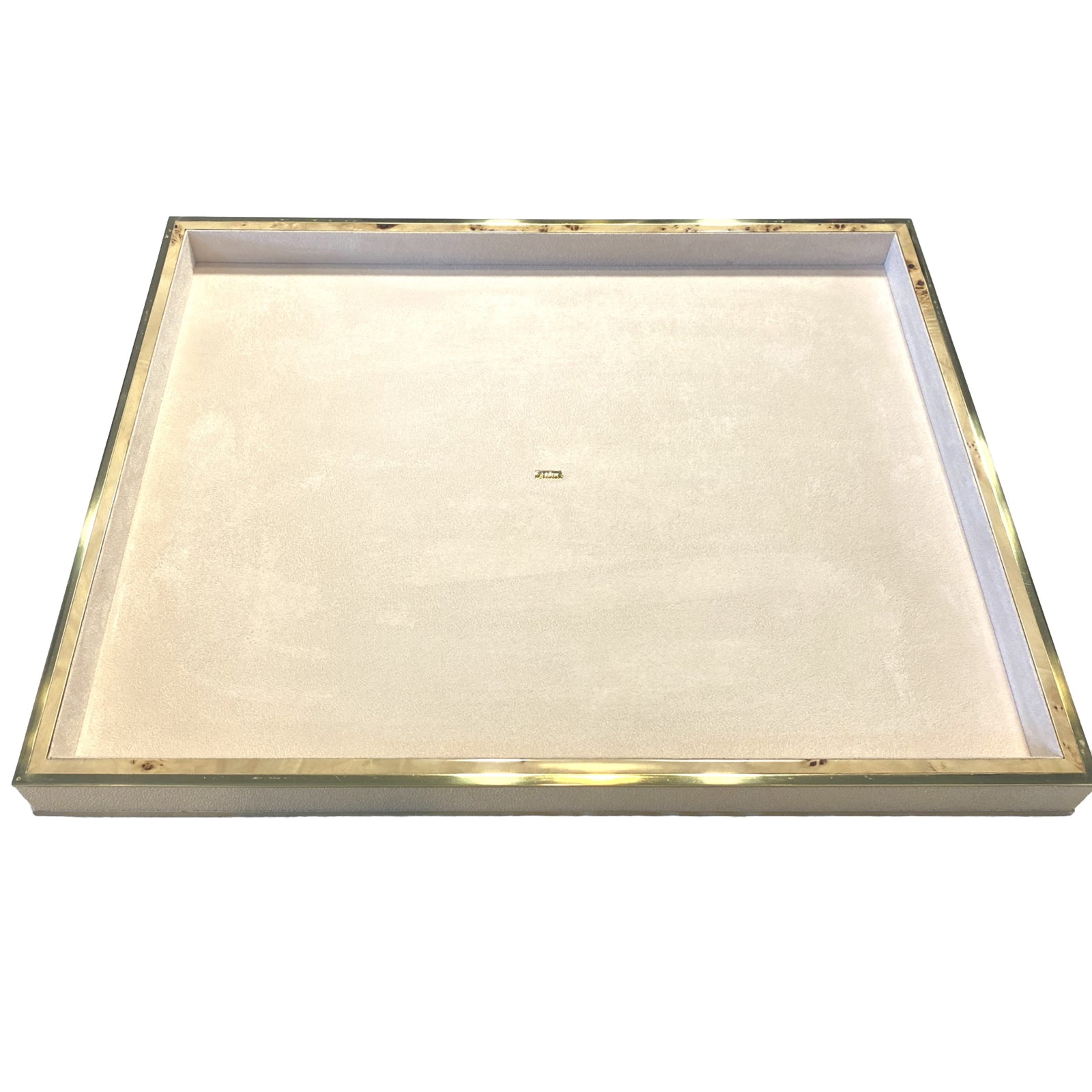 AERIN Shagreen Burl Walnut AH5387 Checkers Tray Set Cream Beige (MSRP $1,995)