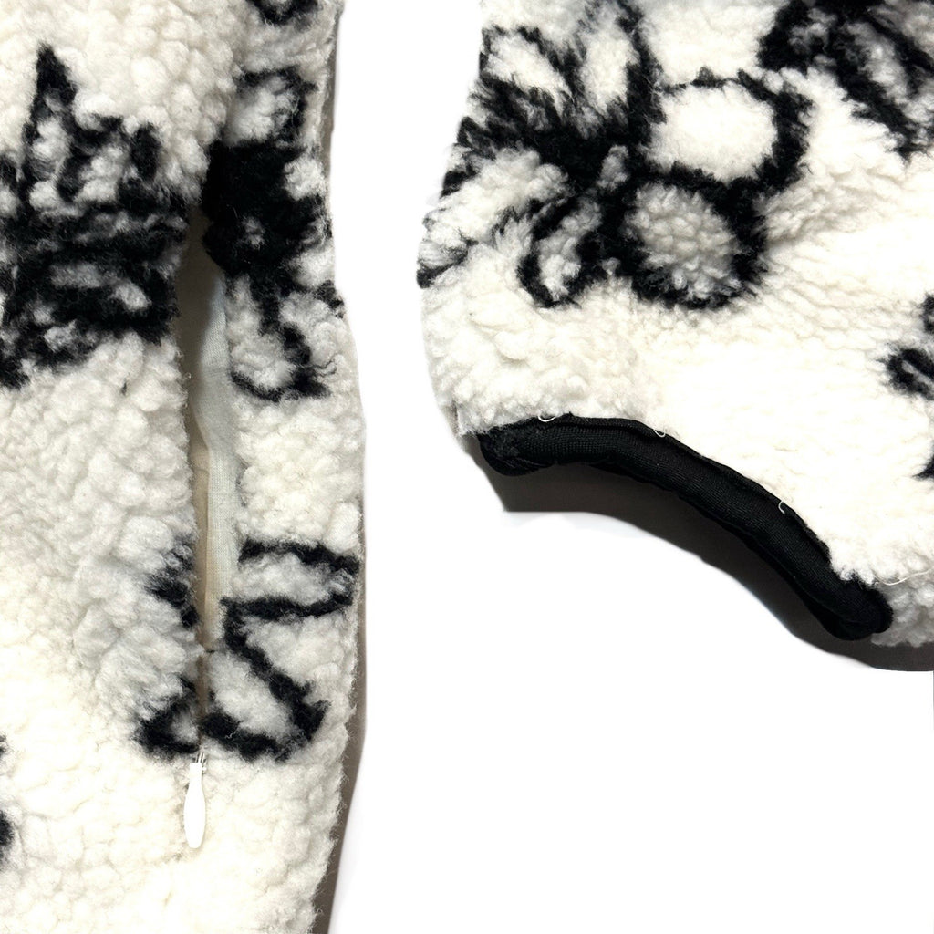 PARKE Womens Fleece Floral Pullover Jacket Ivory White (MSRP $165)