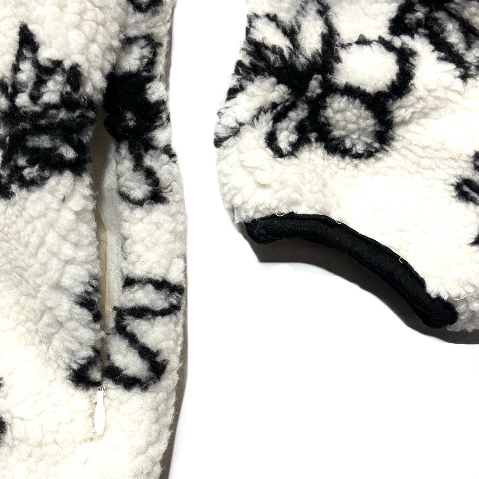 PARKE Womens Fleece Floral Pullover Jacket Ivory White (MSRP $165)