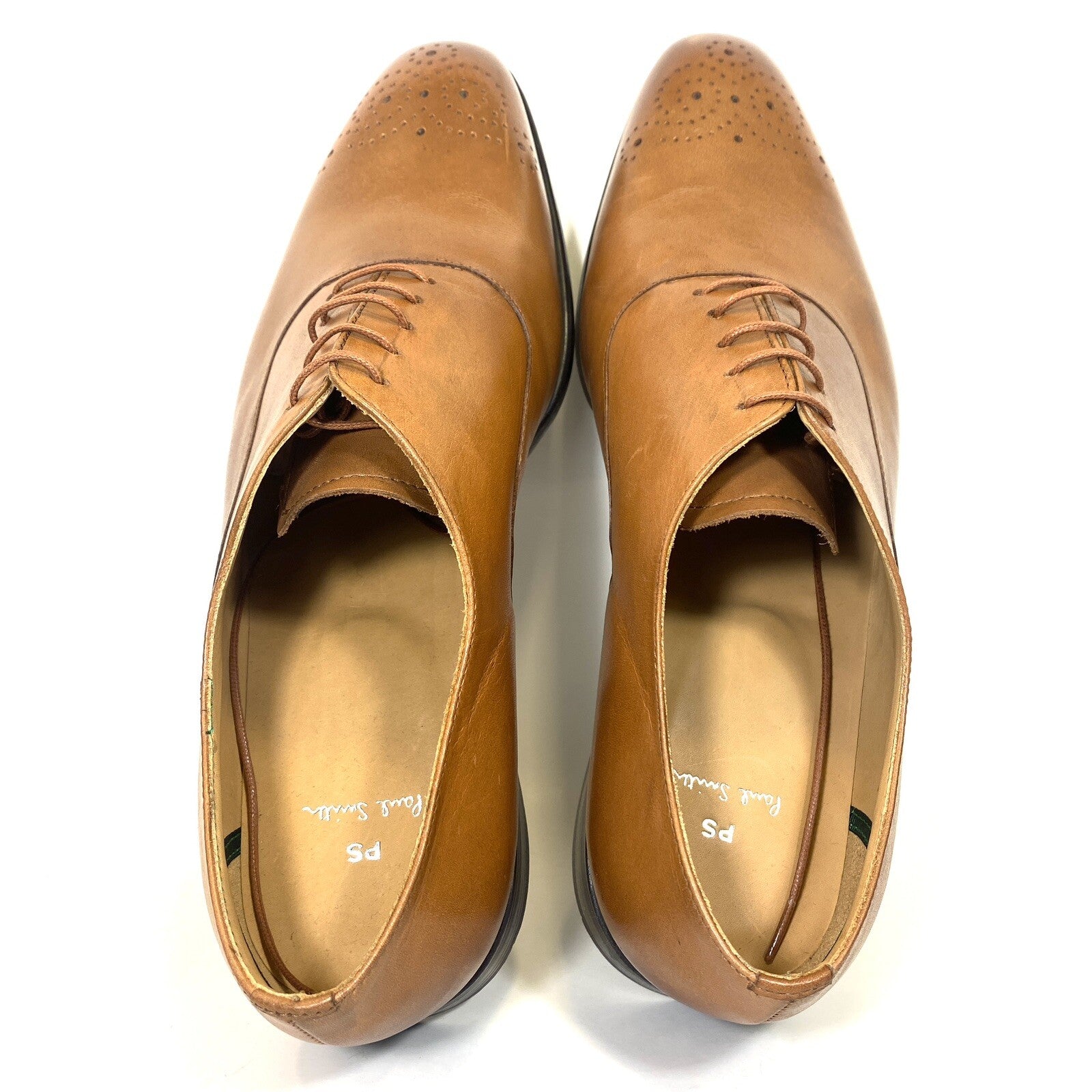 PS PAUL SMITH Mens Guy Lace Up Leather Oxford Dress Shoes Tan (MSRP $295)