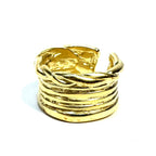 YSSO Womens Stemma 24k Gold Plated Open Adjustable Ring (MSRP $280)