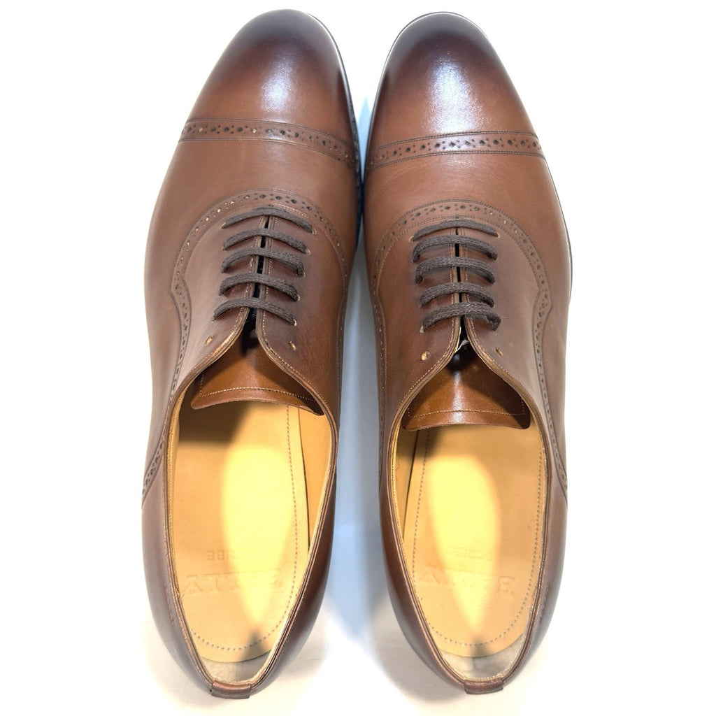 BALLY Scribe Mens Scotch Calf Leather Lace Up Dress Shoes Brown 7 (MSRP $1,200)