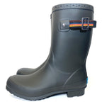 PAUL SMITH Mens Krupa Wellington Mid Calf Rubber Rain Boots Black