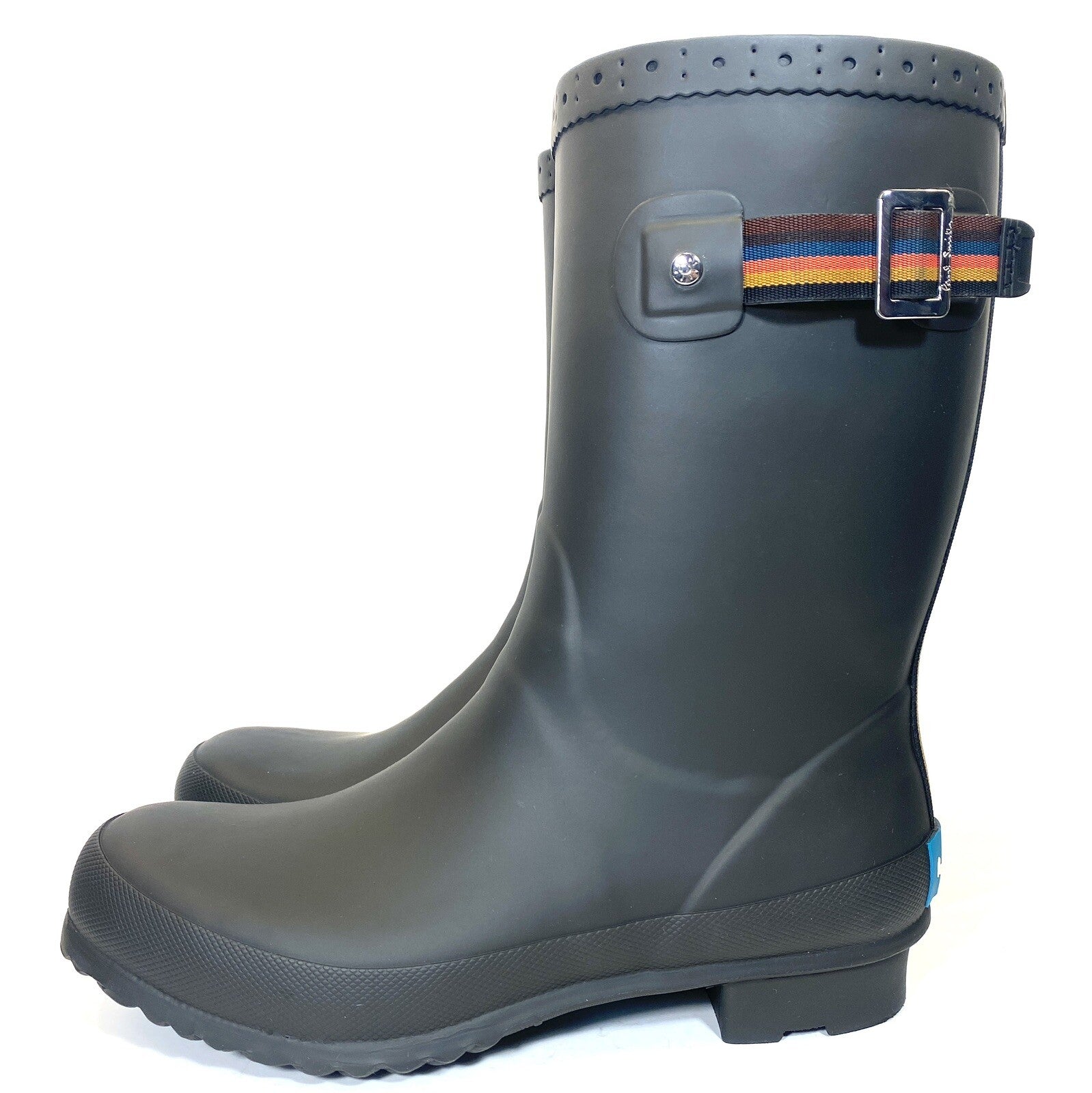 PAUL SMITH Mens Krupa Wellington Mid Calf Rubber Rain Boots Black
