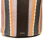 SOEUR Paris Saul Mini Woven Stripe Bucket Bag Purple (MSRP $260)