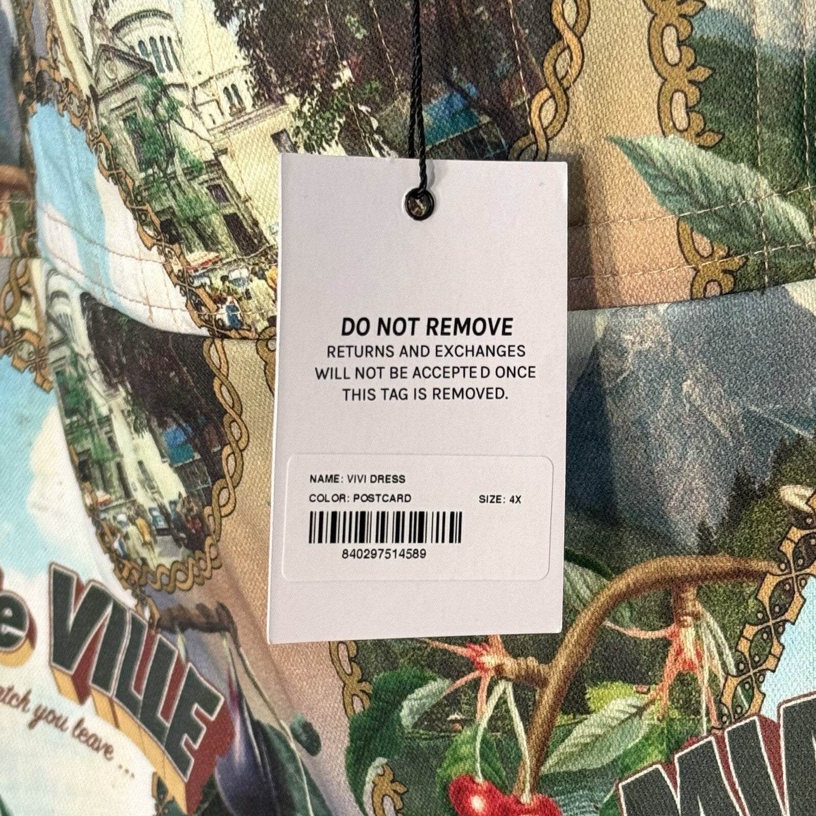 MIAOU Womens Vivi Postcard Print Mini Dress 4XL (MSRP $295)