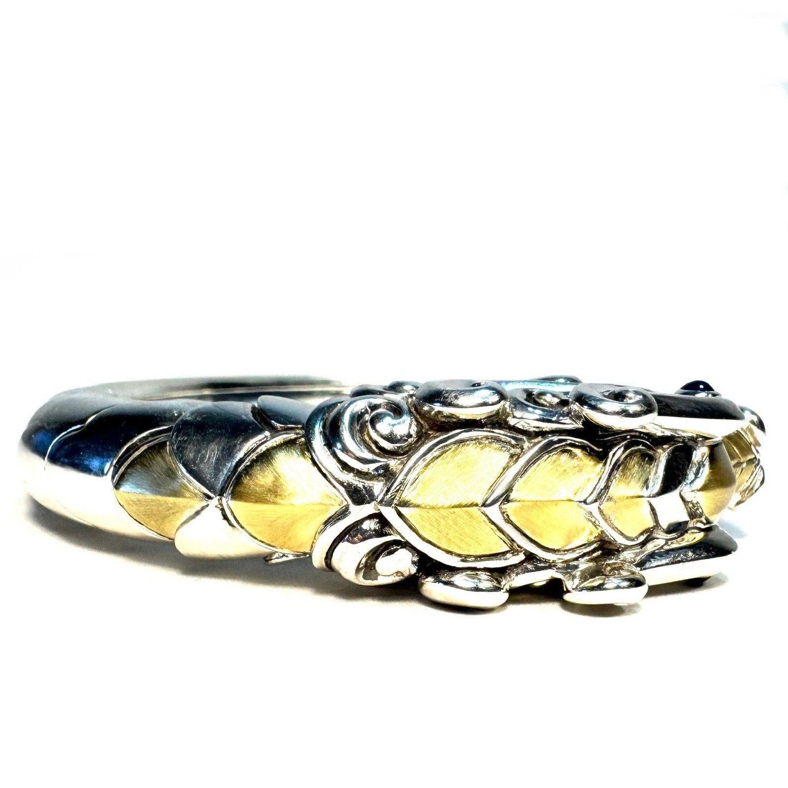 JOHN HARDY Womens 18k Gold .925 Silver Naga Dragon Cuff Bracelet M (MSRP $2,495)