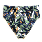 HUGO BOSS Womens Blooms Floral Print High Waist Bikini Bottom Black L