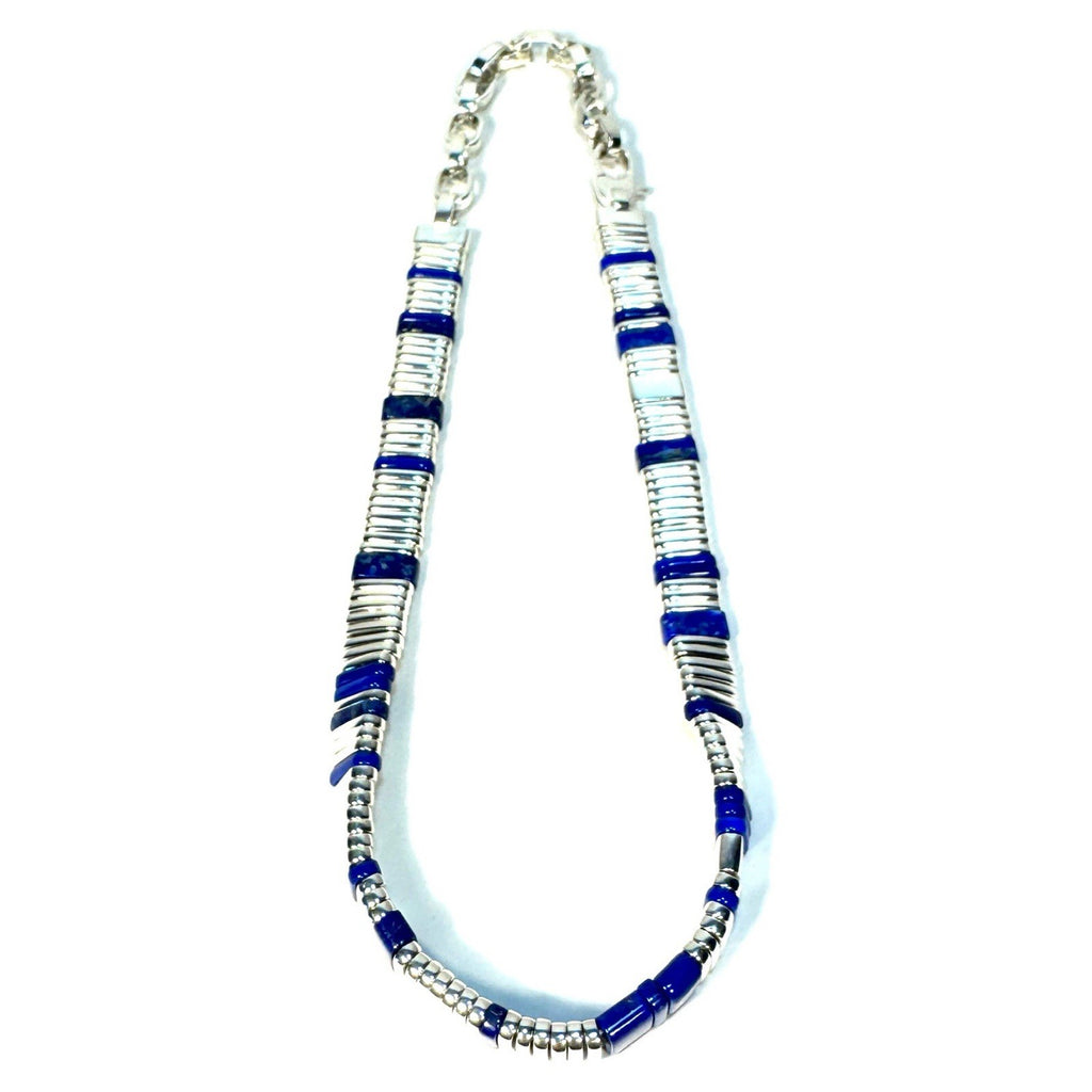 JOHN HARDY Womens .925 Silver Colorblock Lapis Lazuli Enamel Choker Necklace