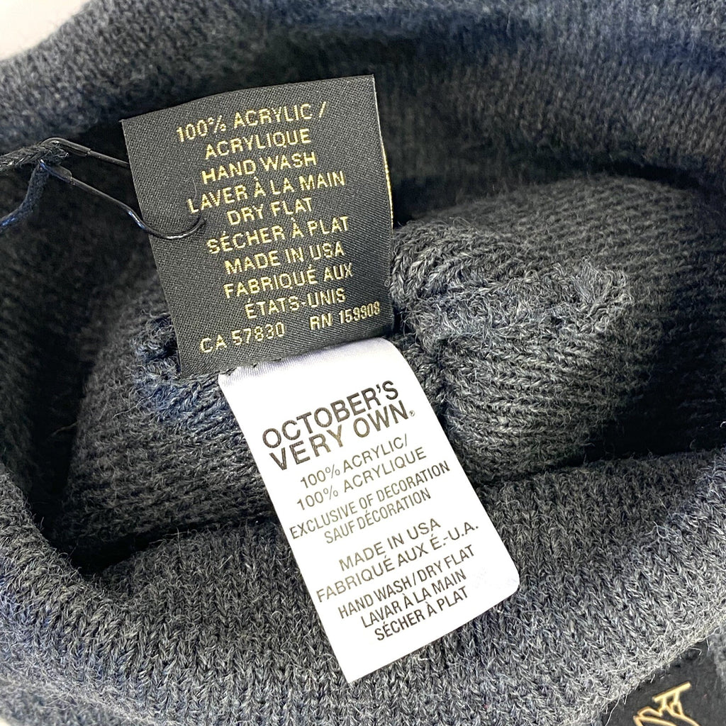 OCTOBERS VERY OWN OVO Knit Acrylic Beanie Cap Hat Heather Dark Gray