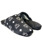 MCM Unisex Visetos Logo Silk Room Slippers Black (MSRP $260)