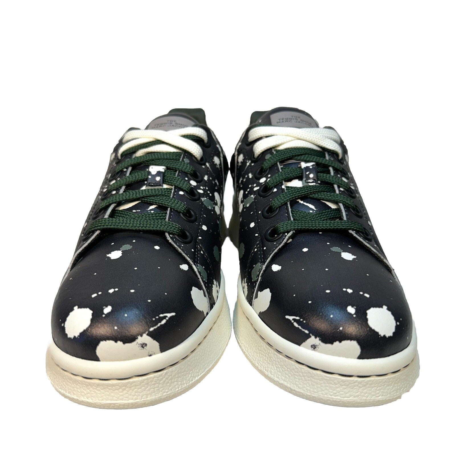 MARC JACOBS Womens The Paint Splatter Tennis Shoe Sneakers Black 10 (MSRP $295)