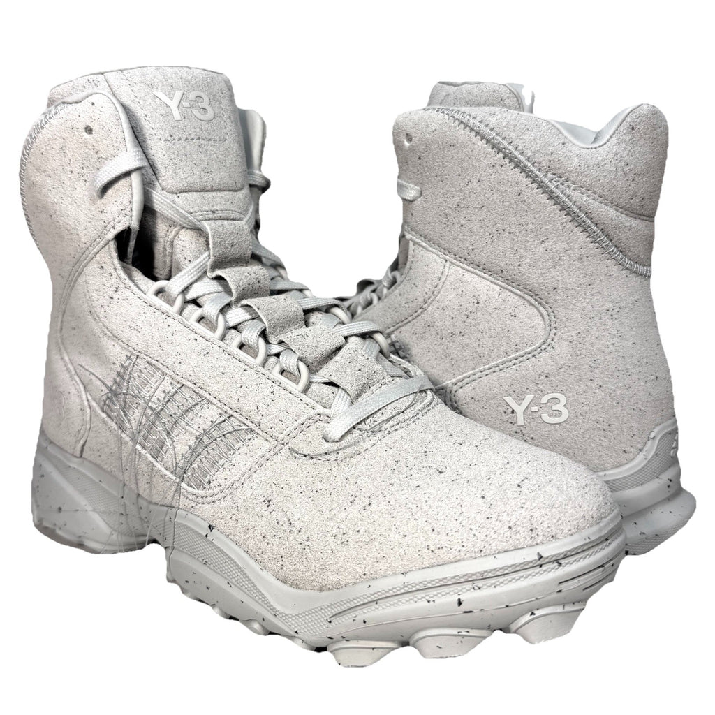 Y-3 Adidas Mens GSG9 Lace Up Suede High Top Sneaker Boots Carbon Grey -MSRP $400