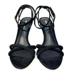 VERONICA BEARD Manuela Suede Leather Heel Strap Ankle Sandals Black (MSRP $450)
