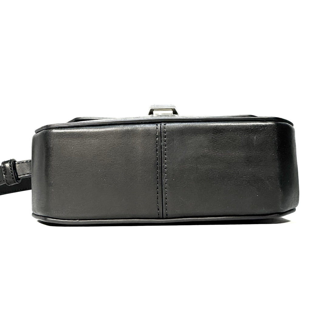 RAG & BONE Womens Max Flap Leather Antique Canvas Crossbody Bag Black -MSRP $428