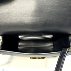 VERONICA BEARD Small Crest Lock Leather Trap Crossbody Bag Black (MSRP $398)