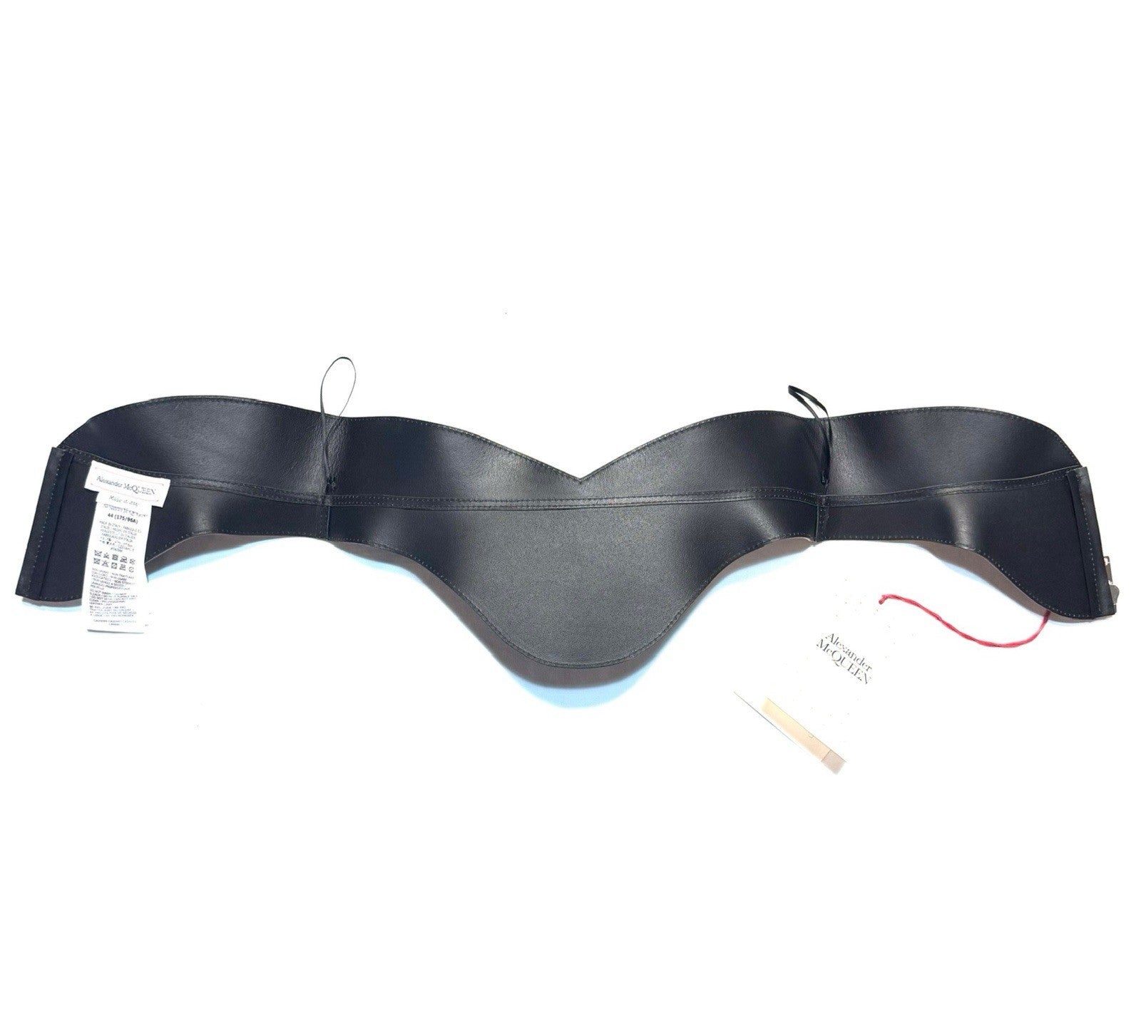 ALEXANDER MCQUEEN Womens Calf Leather Corset Belt Black (MSRP $2,190)