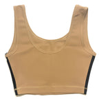 WARDROBE NYC Womens Athletic Stripe Crop Top Khaki Beige (MSRP $125)