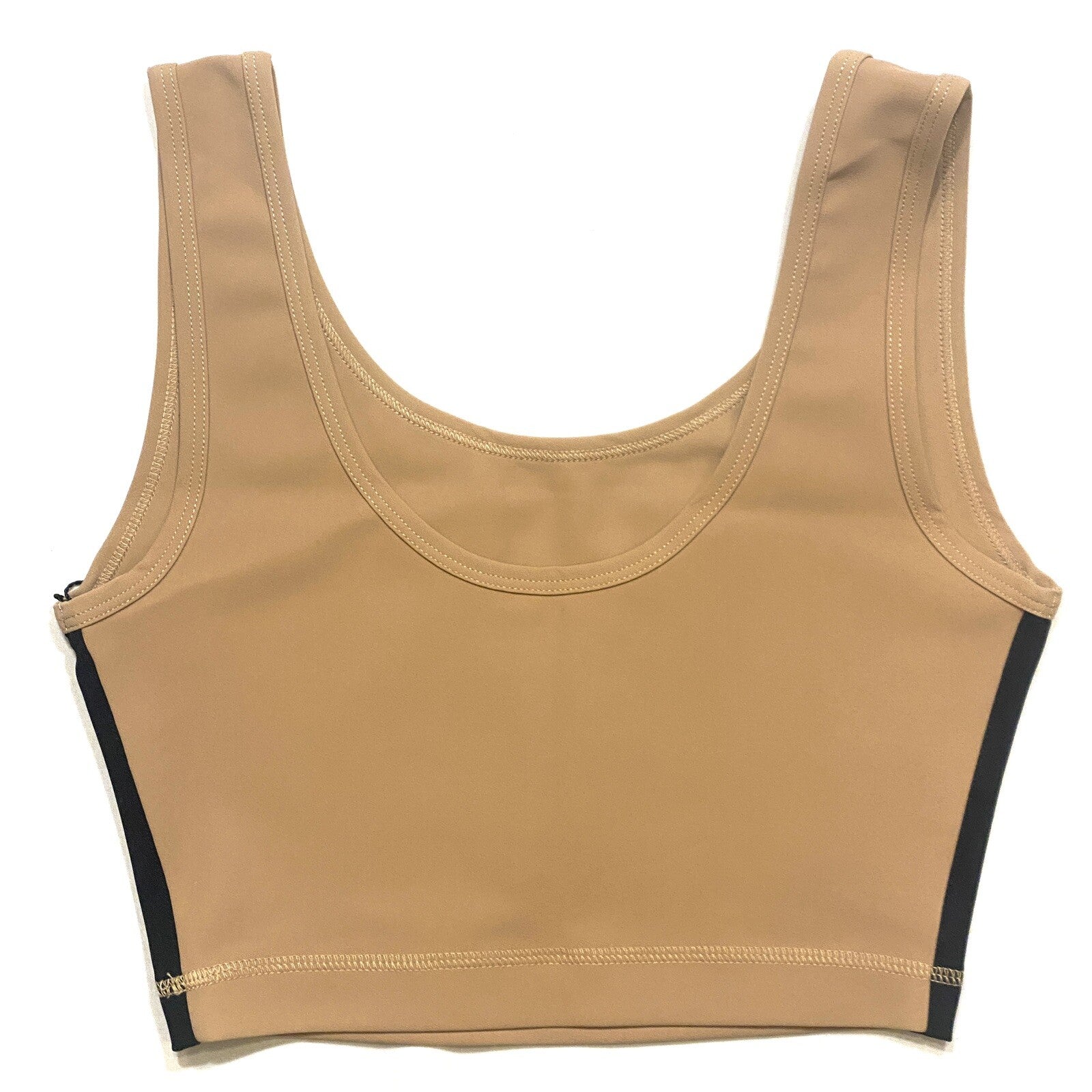 WARDROBE NYC Womens Athletic Stripe Crop Top Khaki Beige (MSRP $125)