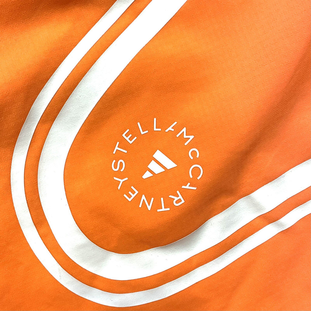 ADIDAS STELLA MCCARTNEY Womens TPA Striped Shorts Orange (MSRP $95)