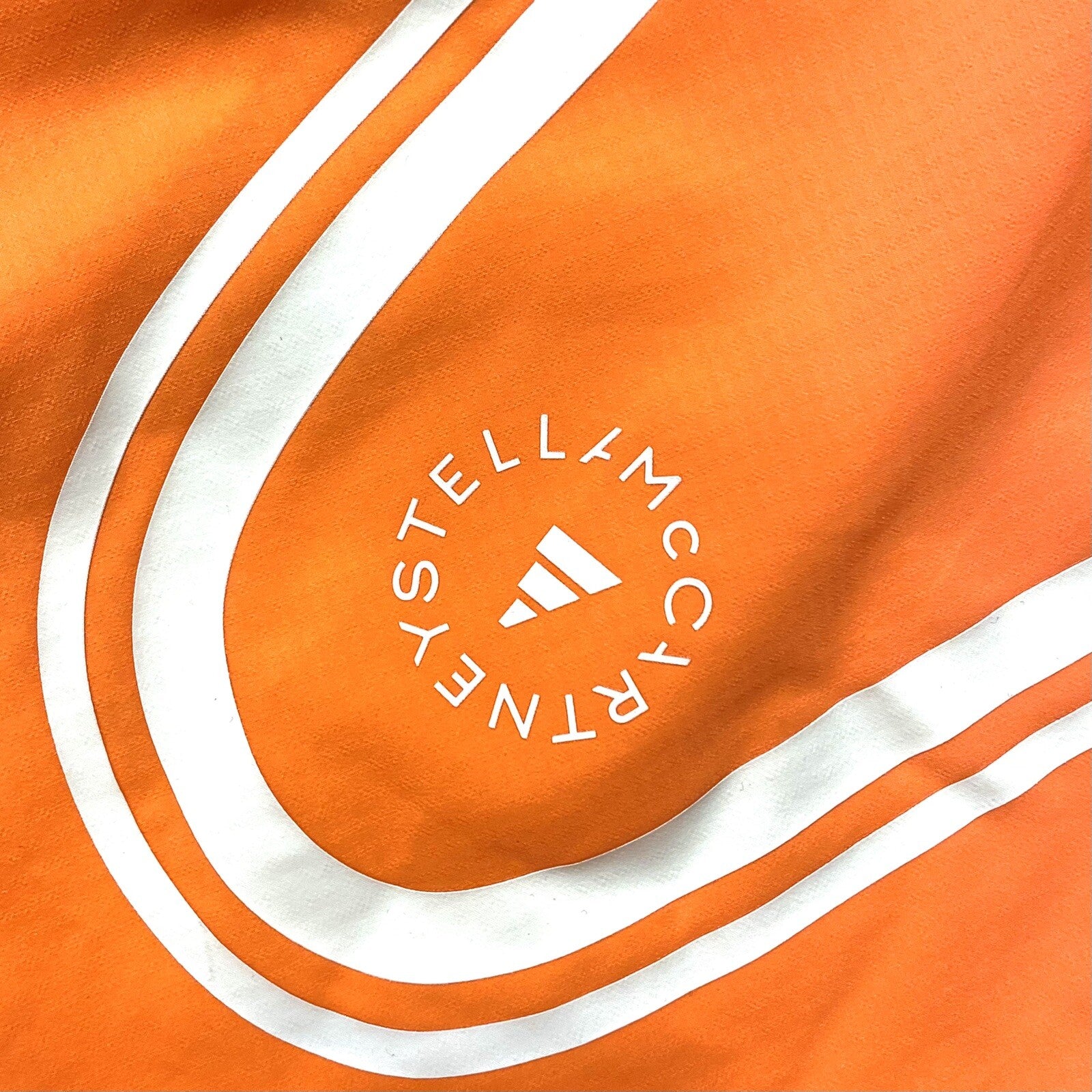ADIDAS STELLA MCCARTNEY Womens TPA Striped Shorts Orange (MSRP $95)