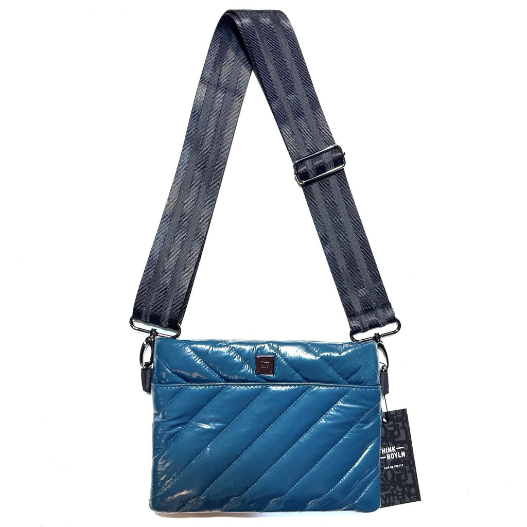 THINK ROYLN Diagonal Bum Bag 2.0 Shoulder Crossbody Glossy Teal Blue (MSRP $108)