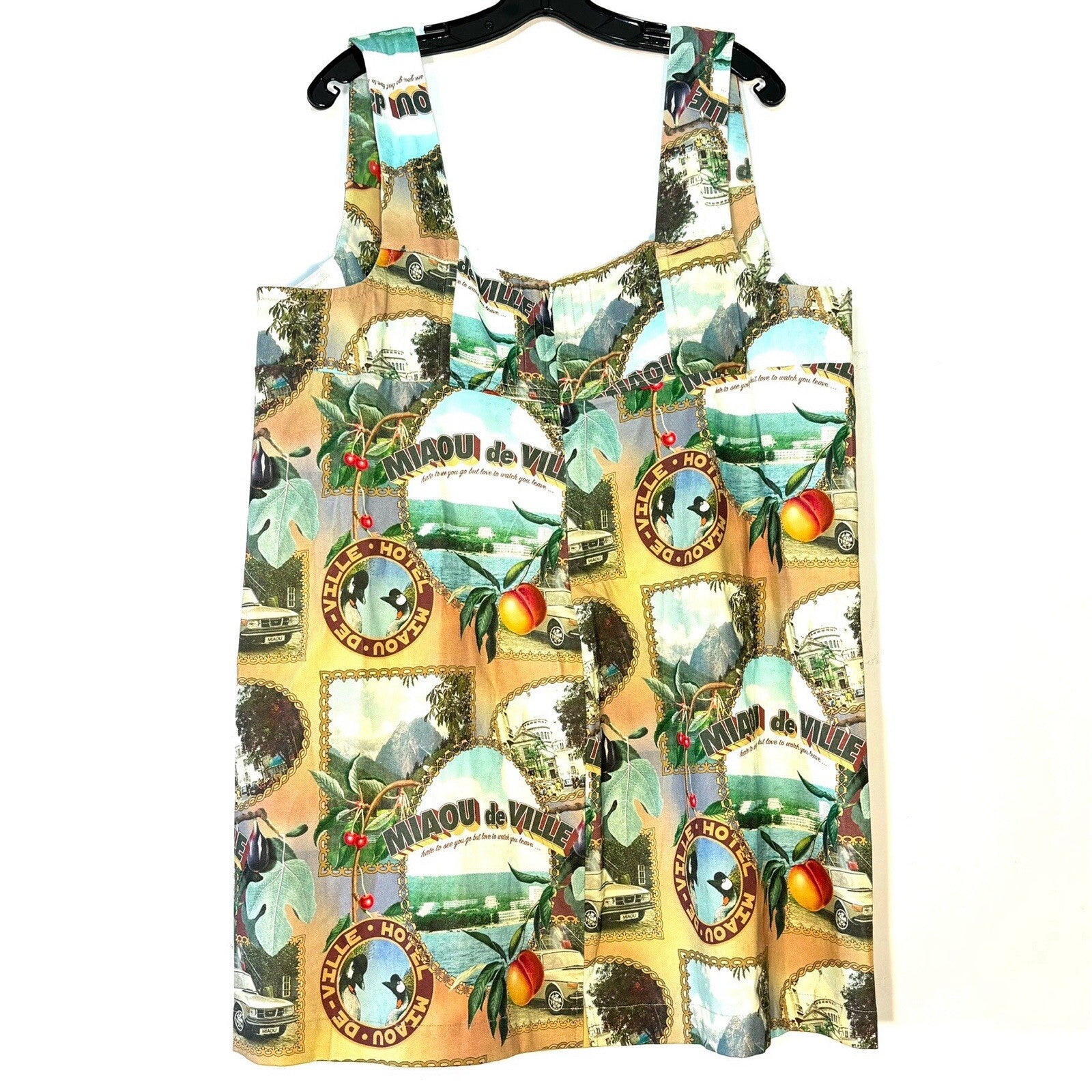 MIAOU Womens Vivi Postcard Print Mini Dress 4XL (MSRP $295)