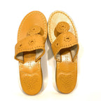 JACK ROGERS Womens Jacks Flat Monochrome Leather Sandals Yellow 5 (MSRP $128)