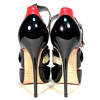 ALEXANDER MCQUEEN Womens Muscat Python Leather Heels Black Red 36 (MSRP $879)