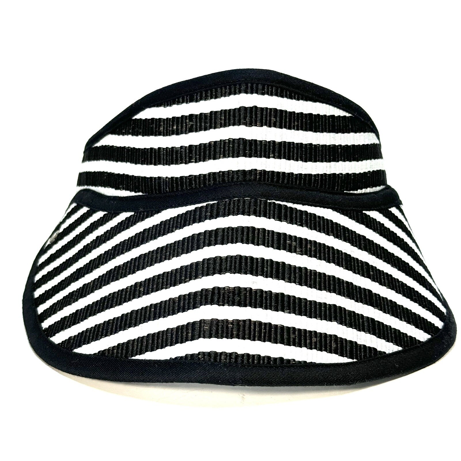 LORNA MURRAY x Veronica Beard San Sebastian Stripe Sun Visor Black (MSRP $103)