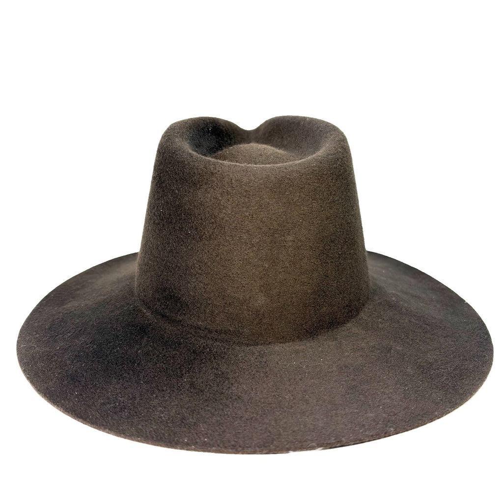 JANESSA LEONE Womens Kiko Wool Metal Detail Fedora Hat Olive Brown S (MSRP $287)