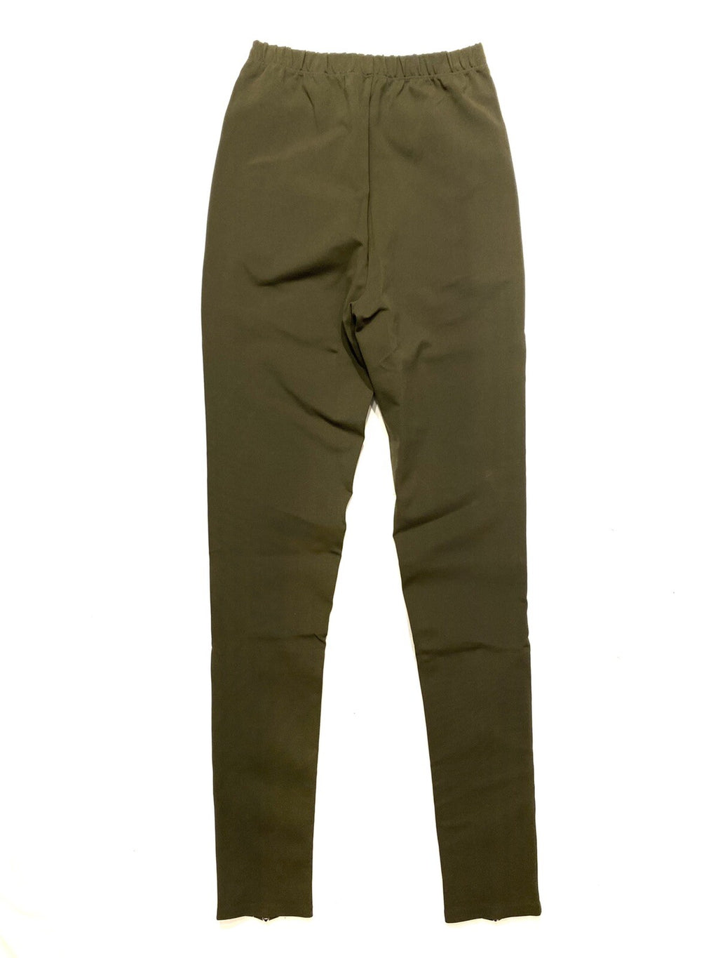 WARDROBE NYC Womens Front Zip Leggings Military Green (MSRP $450)
