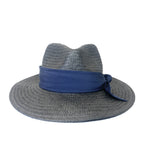 RAG & BONE Womens Packable Straw Fedora Bandana Hat Black (MSRP $225)