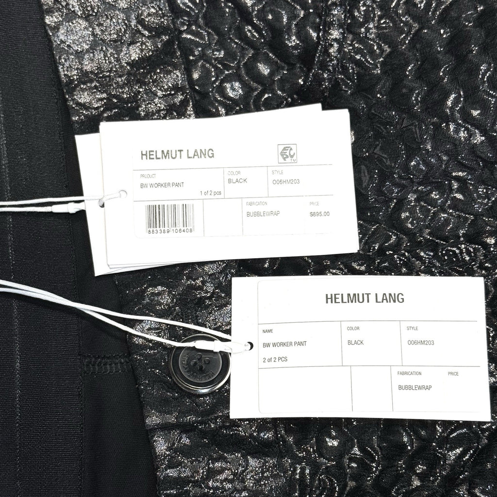 HELMUT LANG Mens Bubble Wrap Worker 5 Pocket Pants Black (MSRP $895)