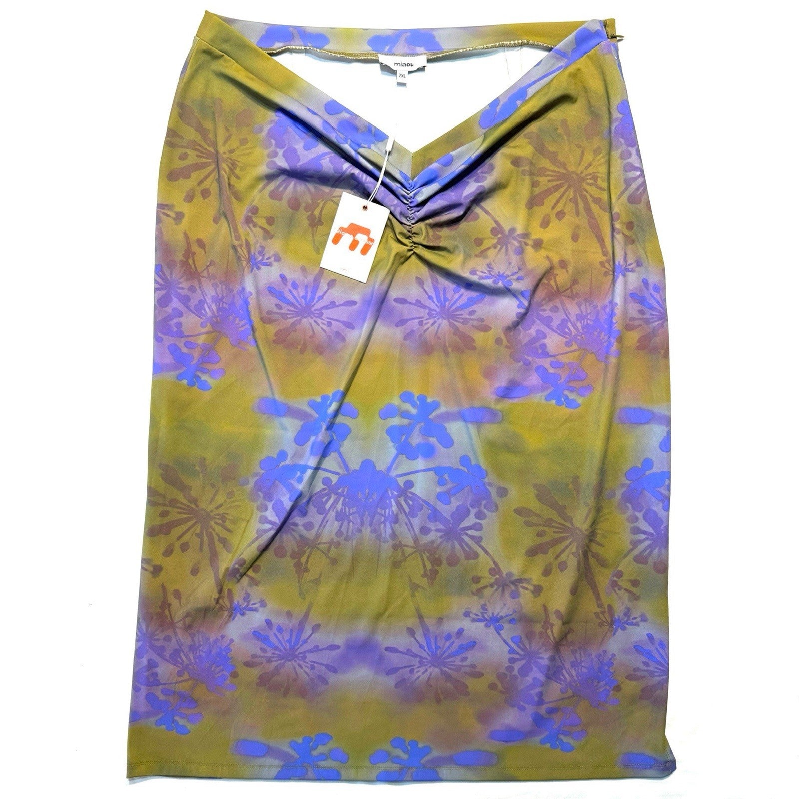 MIAOU x Paloma Elsesser Womens Preston Maxi Knee Skirt Mudd Green (MSRP $165)