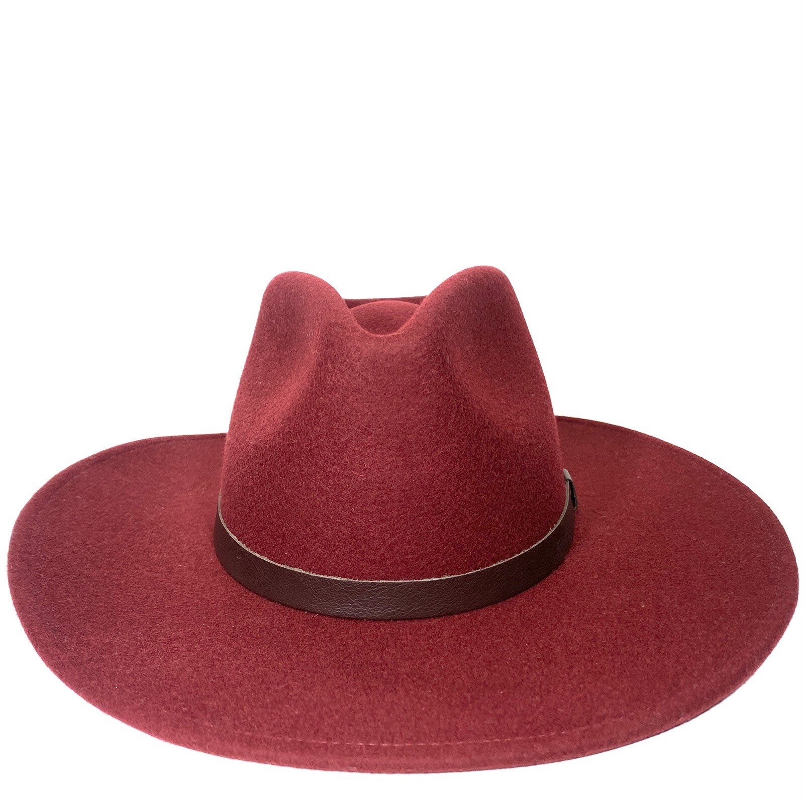 RAG & BONE Womens Ohara Cowboy Wool Felt Hat Burgundy Red (MSRP $295)