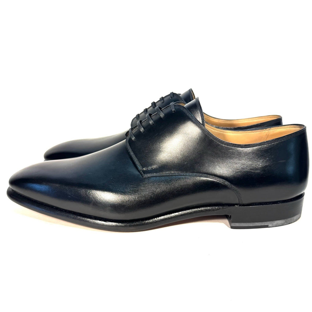BALLY Scribe Mens Aubonne Polished Calf Leather Lace Up Dress Shoes Black