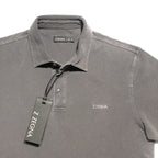 Z ZEGNA Mens Garment Dyed Logo Short Sleeve Pique Polo Shirt Grey