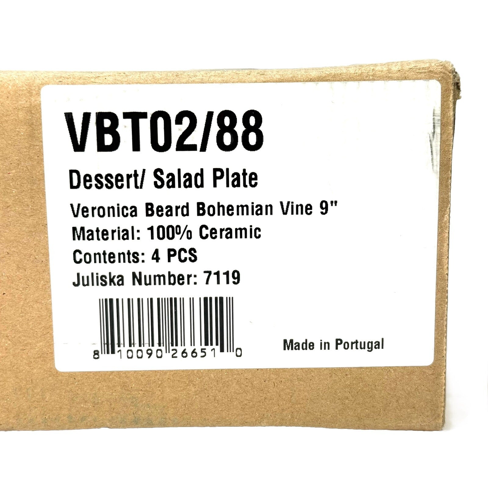 JULISKA x Veronica Beard Bohemian Vine Dessert Salad Plate Set for 4 (MSRP $192)