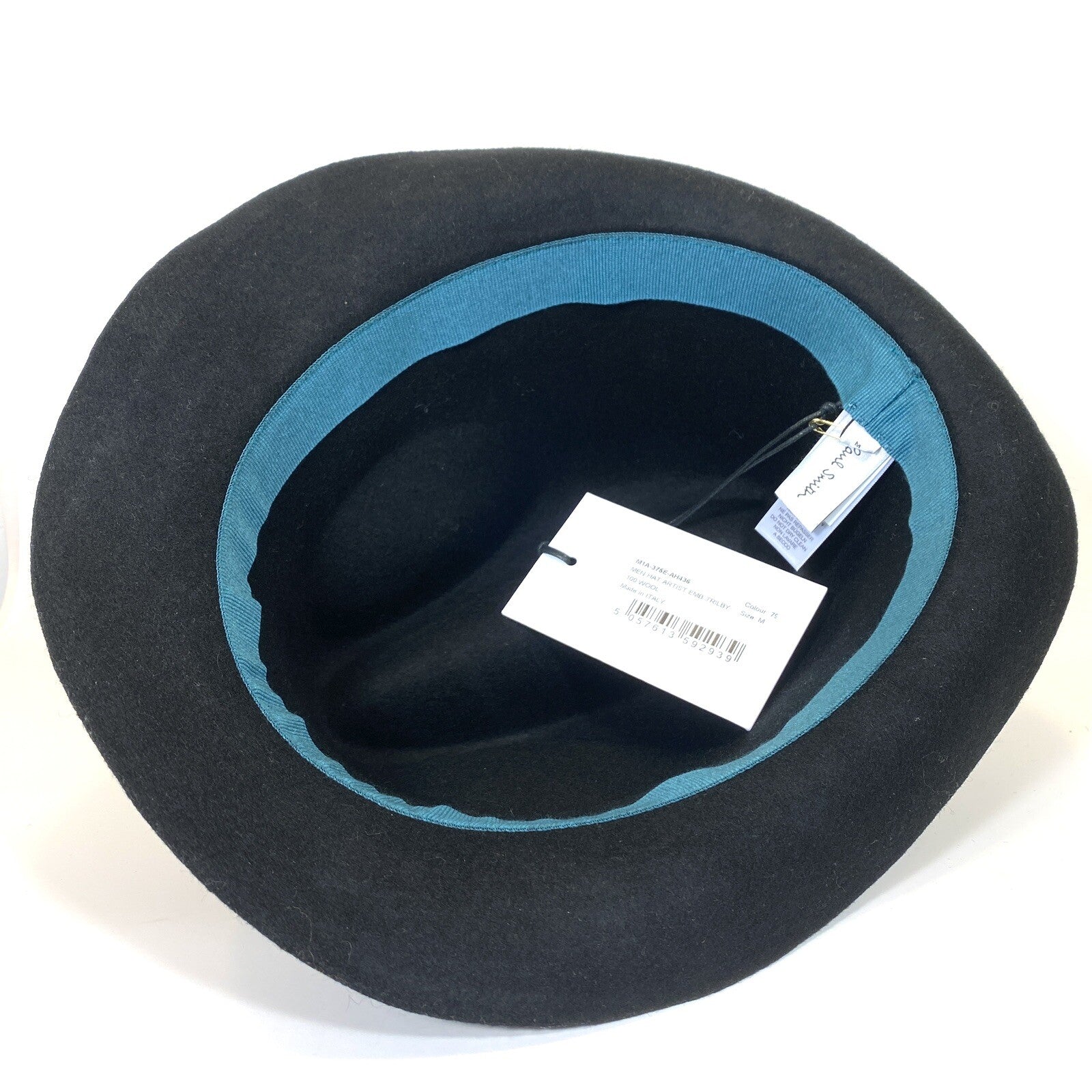 PAUL SMITH Mens Artist Wool Felt Trilby Multicolor Stripe Hat Black (MSRP $150)